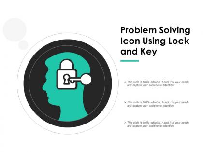 Problem solving icon using lock and key