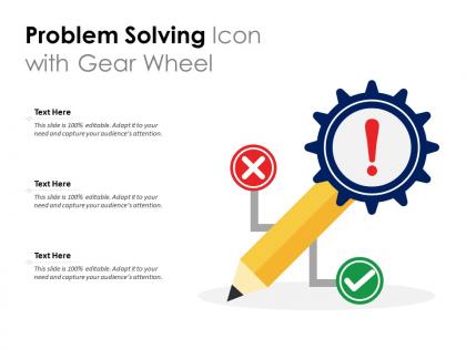 Problem solving icon with gear wheel
