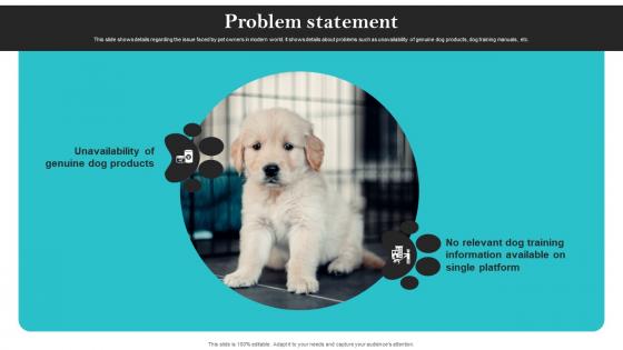 Problem Statement Dog Training Services Providing Organization Fundraising Pitch Deck
