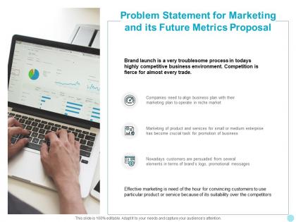 Problem statement for marketing and its future metrics proposal ppt design