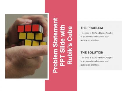 Problem statement ppt slide with rubiks cube presentation ideas