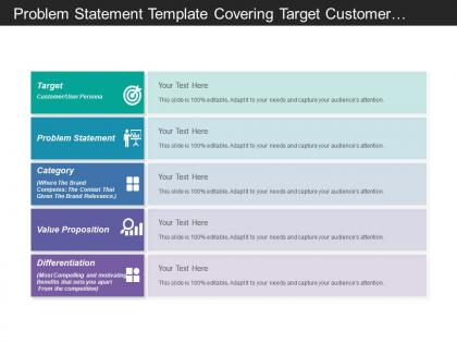 Problem statement template covering target customer and value proposition