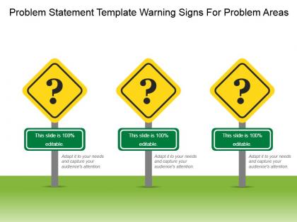 Problem statement template warning signs for problem areas ppt images gallery