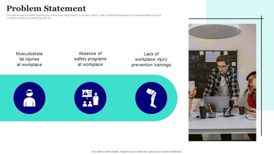 Problem Statement Workplace Injury Prevention Company Fundraising Pitch Deck