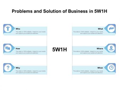 Problems and solution of business in 5w1h