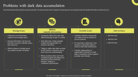 Problems With Dark Data Accumulation Dark Data And Its Utilization
