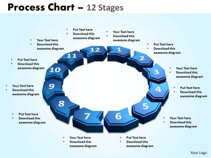 Process chart 12 stages powerpoint slides and ppt templates 0412