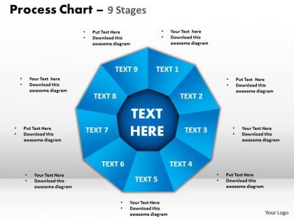 Process chart 9 stages style 1 powerpoint slides and ppt templates 0412