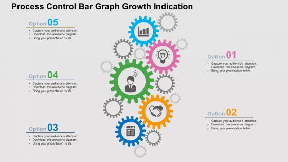 Process control bar graph growth indication flat powerpoint design