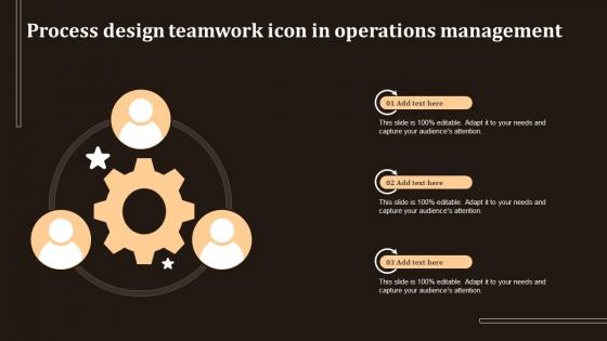 Process Design Teamwork Icon In Operations Management