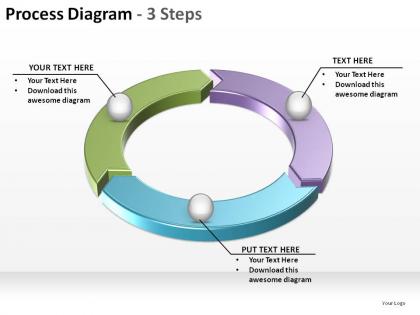 Process diagram with 3 steps ppt slides diagrams templates powerpoint info graphics