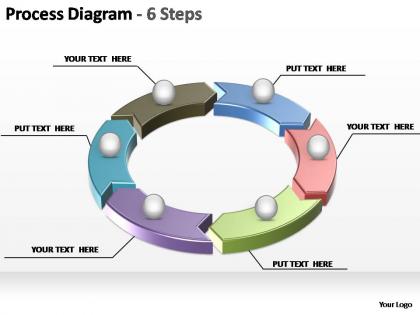 Process diagram with 6 steps editable powerpoint templates
