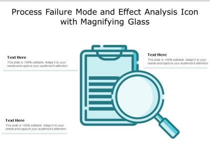 Process failure mode and effect analysis icon with magnifying glass