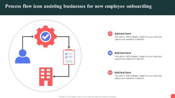 Process Flow Icon Assisting Businesses For New Employee Onboarding