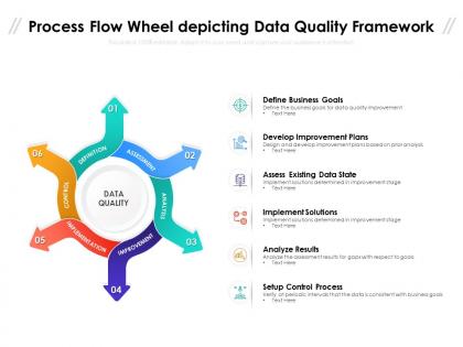 Process flow wheel depicting data quality framework