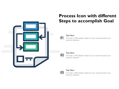 Process icon with different steps to accomplish goal