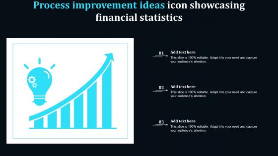 Process Improvement Ideas Icon Showcasing Financial Statistics