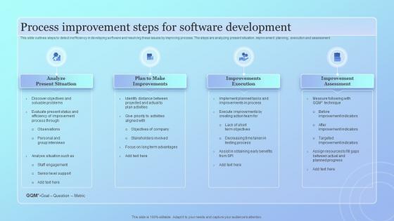 Process Improvement Steps For Software Development