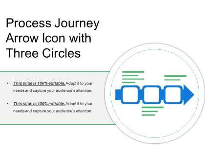 Process journey arrow icon with three circles