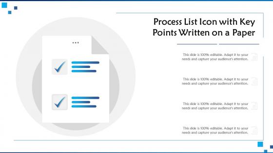 Process list icon with key points written on a paper