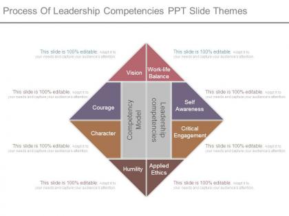 Process of leadership competencies ppt slide themes