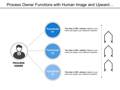 Process owner functions with human image and upward arrows