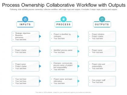 Process ownership collaborative workflow with outputs