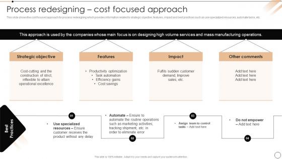 Process Redesigning Cost Focused Approach Redesign Of Core Business Processes