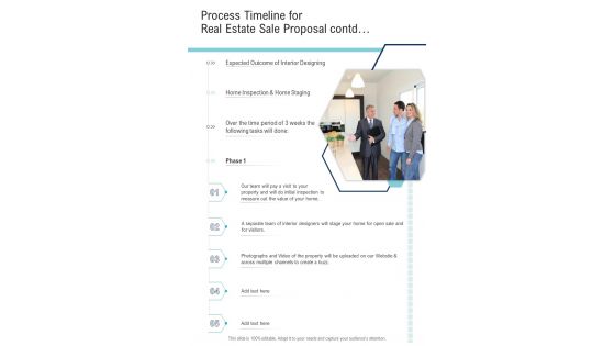 Process Timeline For Real Estate Sale Proposal Contd One Pager Sample Example Document