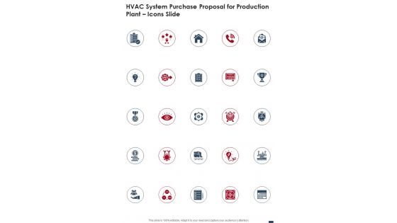 Procurement Hvac System Purchase Proposal For Production Plant Icons Slide One Pager Sample Example Document