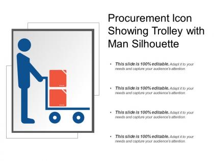 Procurement icon showing trolley with man silhouette