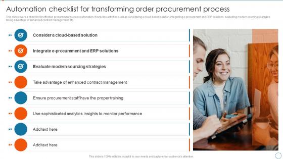 Procurement Process Automation For Efficient Business Automation Checklist For Transforming