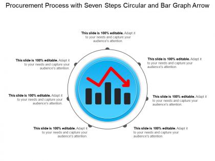 Procurement process with seven steps circular and bar graph arrow