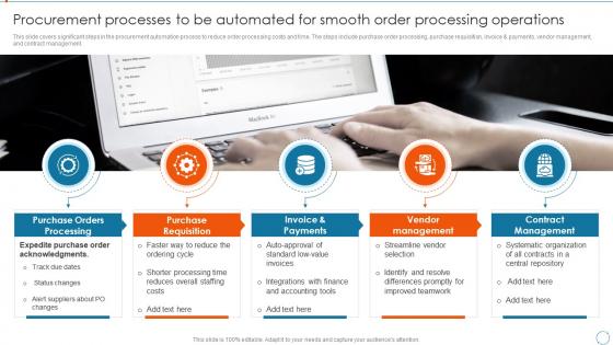 Procurement Processes To Be Automated For Smooth Order Processing Procurement Process Automation