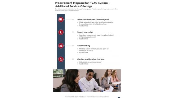 Procurement Proposal For Hvac System Additional Service Offerings One Pager Sample Example Document