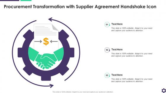 Procurement Transformation With Supplier Agreement Handshake Icon