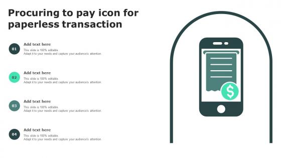 Procuring To Pay Icon For Paperless Transaction