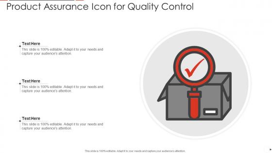 Product Assurance Icon For Quality Control