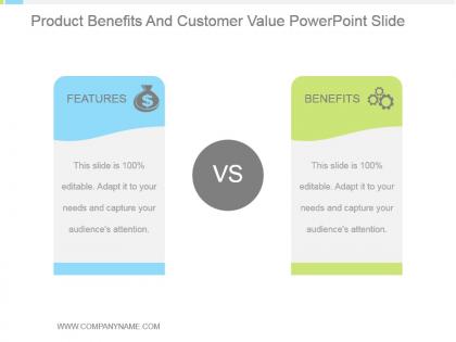 Product benefits and customer value powerpoint slide