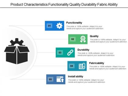 Product characteristics functionality quality durability fabric ability