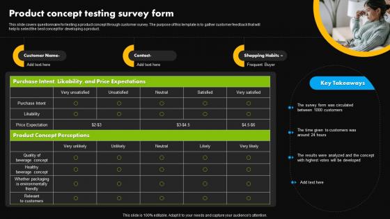 Product Concept Testing Survey Form Stages Of Product Lifecycle Management