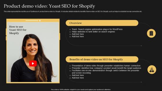 Product Demo Video Yoast Seo For Shopify Synthesia AI Text To Video AI SS V
