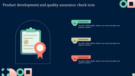 Product Development And Quality Assurance Check Icon