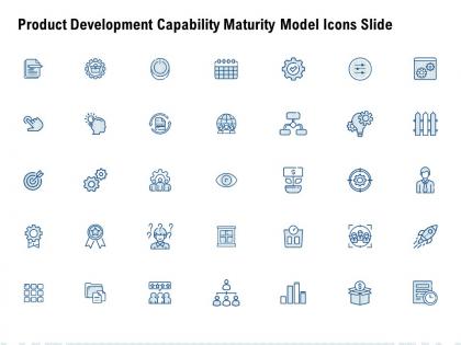 Product development capability maturity model icons slide gear l887 ppt icon