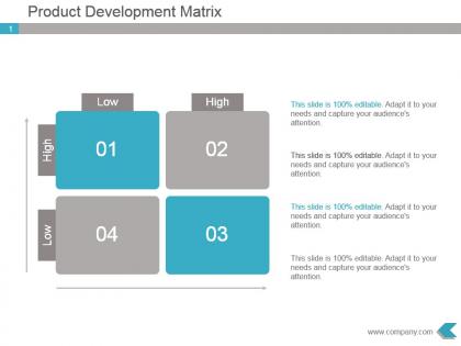 Product development matrix powerpoint presentation design