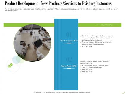 Product development new products services to existing customers ppt powerpoint styles
