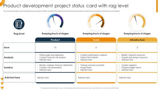 Product Development Project Status Card With Rag Level