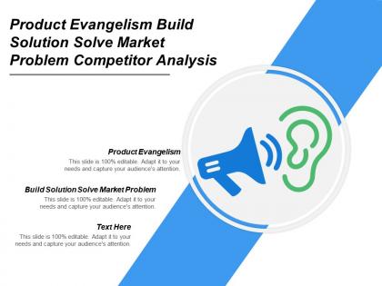 Product evangelism build solution solve market problem competitor analysis