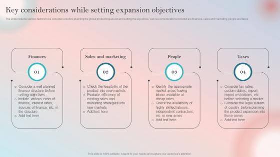 Product Expansion Guide To Increase Brand Key Considerations While Setting Expansion Objectives