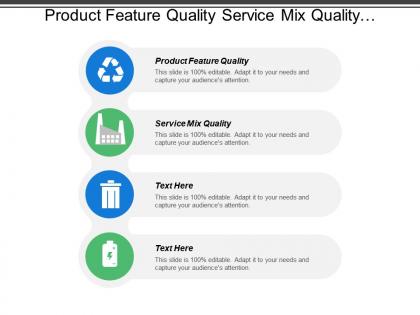 Product feature quality service mix quality appropriateness customer